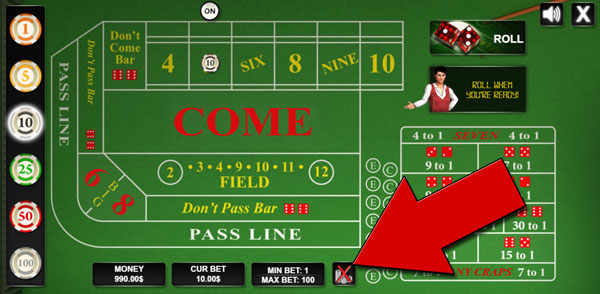 Craps Online game screen 6